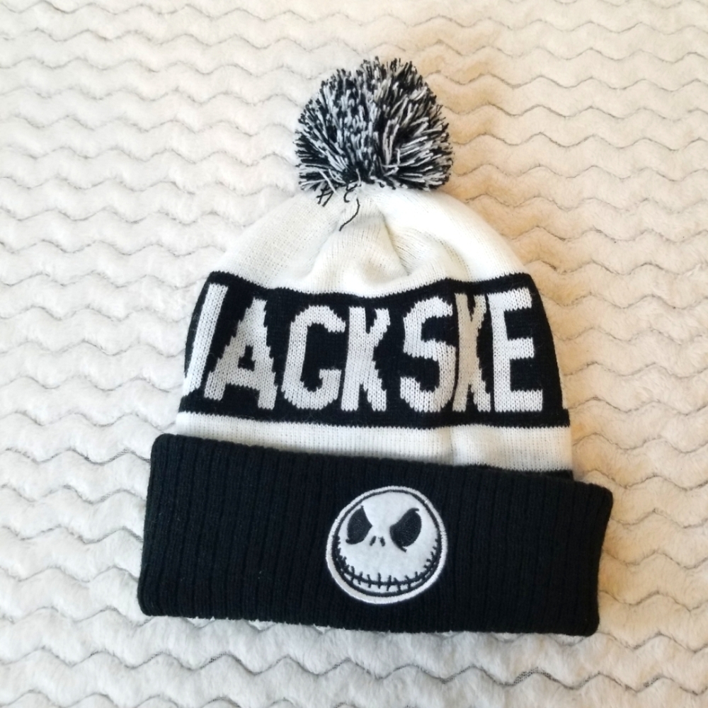 Disney Nightmare Before Christmas Jack Skellington Pom Stocking Cap